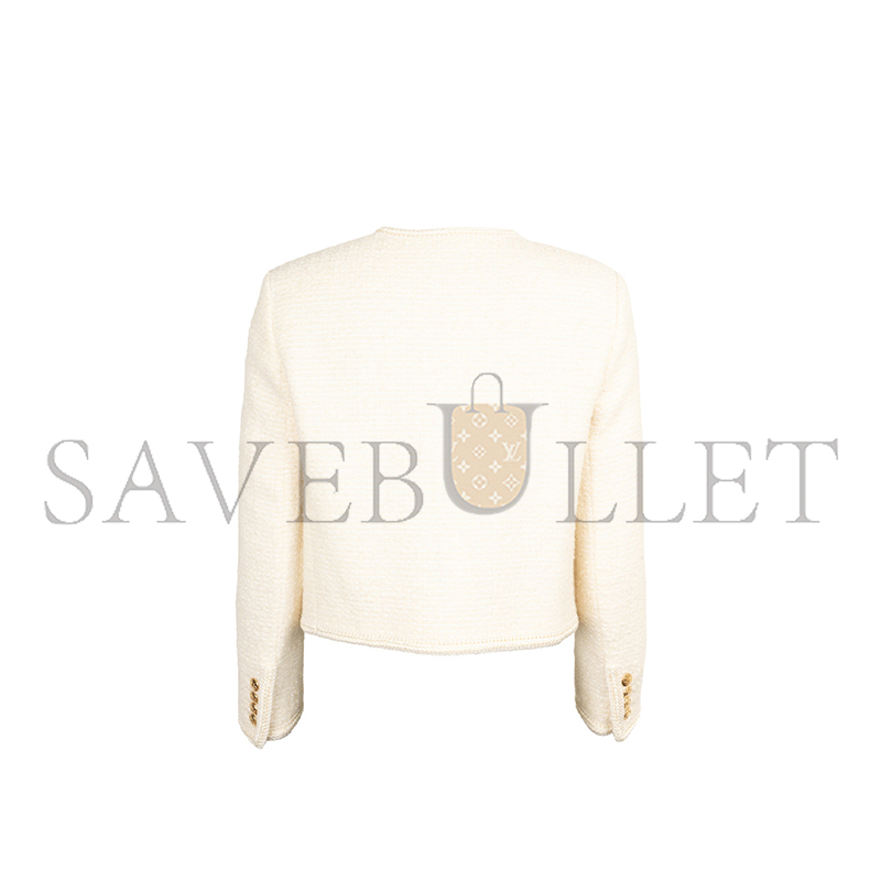 Ce1i*e patch pocket tweed jacket ivory